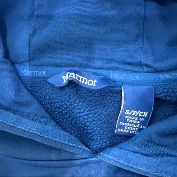Boys Marmot size Small Blue Hoodie - Picture 7 of 9